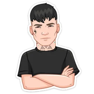 😐 desenho animado, pessoa, homem, adesivo, retrato, personagem whatsapp sticker