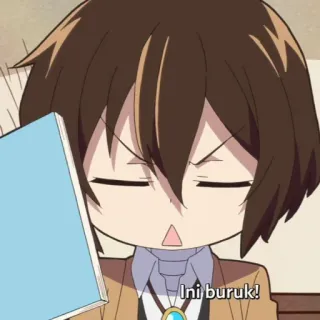 🧳 Ini buruk! Anime, En colère, Livre, Chibi, Aversion telegram sticker