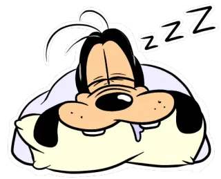 😴 Goofy tidur, kartun, Disney, Goofy, zzz, bantal whatsapp sticker