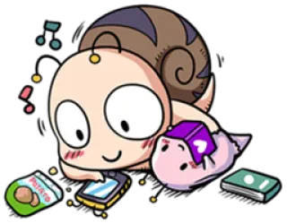 📱 schnecke, cartoon, süß, essen, chips, buch, handy telegram sticker