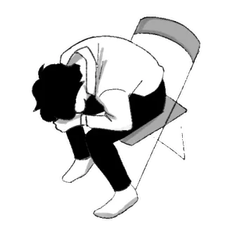 😔 triste, deprimido, solo, silla, persona, dibujo animado telegram sticker
