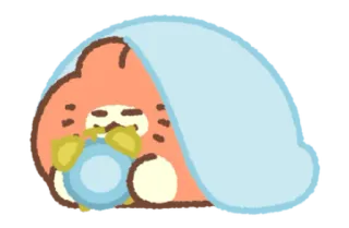 🍊 sommeil, réveil, dessin animé, chat, dormir, mignon telegram sticker