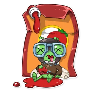 😲 desenho animado, mosca, ketchup, tomate, piloto, adesivo telegram sticker