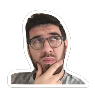 😕 homme, pensée, portrait, visage, personne, lunettes whatsapp sticker