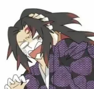 😂 Аниме, Злой, Разочарованный, Демон, Кимоно telegram sticker