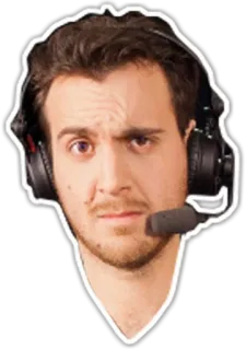 😕 hombre, auriculares, confundido, retrato, persona, internet telegram sticker