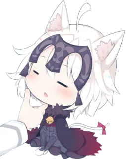 ☺️ Аниме, Милый, Кот, Чиби, Наклейка telegram sticker