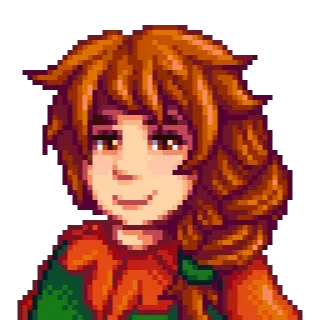 😊 Abigail Stardew Valley Pixel art, Personaje de videojuego, Pelo naranja, Stardew Valley, Abigail telegram sticker