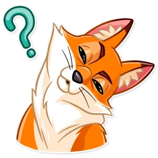 😑 fox, question mark, thinking, curious, animal, sticker telegram sticker