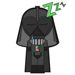 😴 Darth Vader Star Wars Darth Vader, Gwiezdne Wojny, sen, kreskówka, spać telegram sticker
