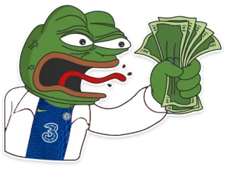 💸 Pepe the Frog 페페 더 프로그, 돈, 밈, 만화, 캐릭터 telegram sticker