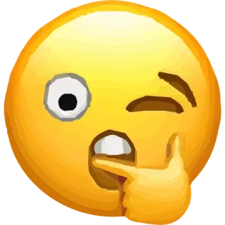 😧 Emoji, Zwinkern, Albern, Gesicht, Gelb, Cartoon whatsapp sticker