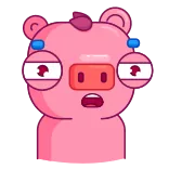 😳 pig, cartoon, character, pink, animal, sticker whatsapp sticker