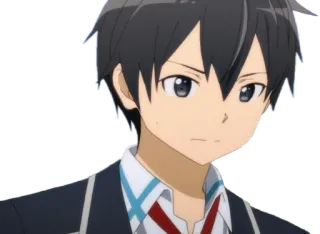 😕 Kirito Sword Art Online anime, sword art online, kirito, character, animation telegram sticker
