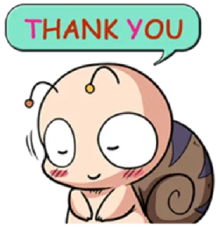 🙏 THANK YOU danke, süß, schnecke, figur, aufkleber, cartoon telegram sticker