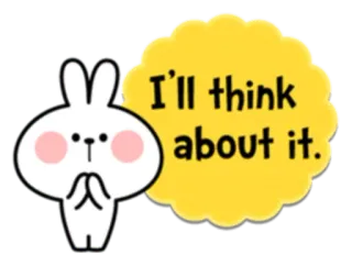 🤔 I'll think about it. Hase, Cartoon, süß, denken, nachdenklich telegram sticker