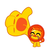 👍 Löwe, Cartoon, Daumen hoch, Sticker telegram sticker