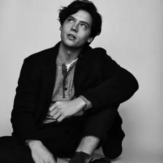 🇲🇭 Cole Sprouse Acteur, Portrait, Noir et blanc, Célébrité, Homme, Mode telegram sticker