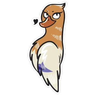 😘 bebek, imut, kartun, hewan, burung telegram sticker