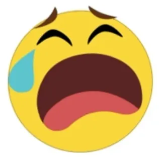 😢 Emoji, Piangere, Triste, Faccia, Giallo, Lacrime telegram sticker