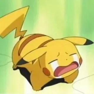 ⚡️ Pikachu Pokemon pokemon, pikachu, piangere, triste, anime, giallo telegram sticker