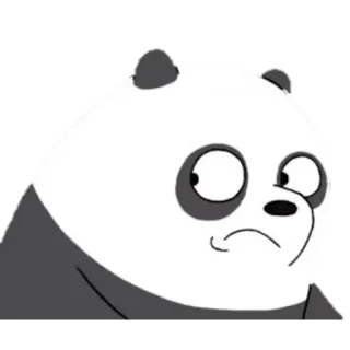 😒 panda, bear, cartoon, animal, cute telegram sticker