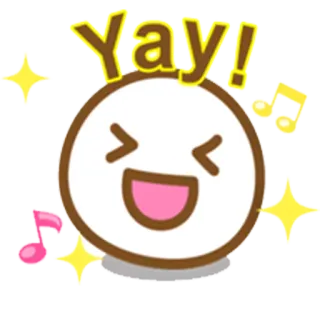 😀 Yay! feliz, alegre, celebração, animado, fofo, emoção, expressão whatsapp sticker