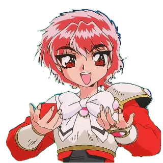 🤩 anime, desenho animado, cabelo ruivo, laço, bonito, kawaii, mangá telegram sticker