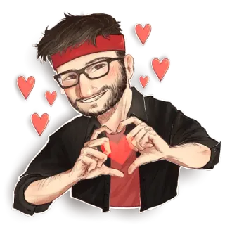 ❤ 男人, 爱心, 红色, 爱, 肖像, 喜爱, 浪漫 telegram sticker