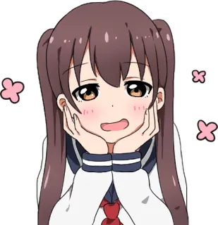 😦 anime, cute, girl, cartoon, kawaii telegram sticker