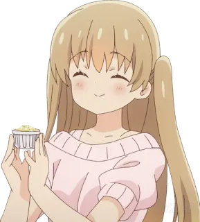 🧁 Anime, Dziewczyna, Babeczka, Słodkie, Kawaii whatsapp sticker