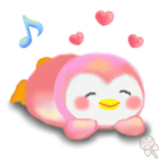 💕 ペンギン, かわいい, ハート, 音符, 愛らしい, アニメ, スイート telegram sticker