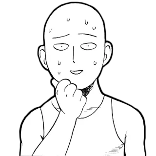 😣 Saitama One-Punch Man anime, manga, saitama, one-punch man, hero, bald, funny telegram sticker
