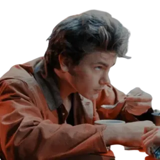 😯 persona, comiendo, comida, cuchara telegram sticker