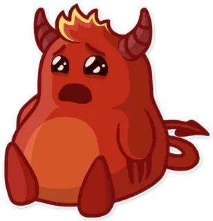 😢 devil, sad, monster, cute, demon, cartoon, character whatsapp sticker