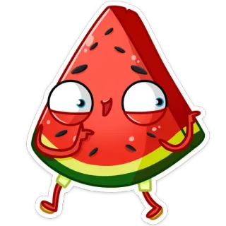 😉 anguria, frutta, cartone animato, carino, cibo, adesivo whatsapp sticker