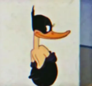 😏 Daffy Duck Looney Tunes Dessin animé, Canard, Drôle, Humour, Animation, Looney Tunes, Doigt d'honneur telegram sticker