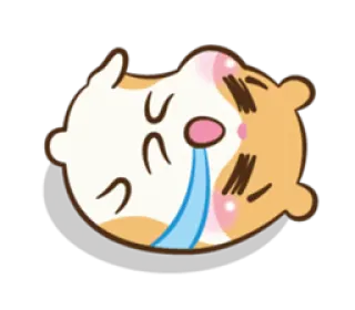 😴 伤心, 哭泣, 卡哇伊, 卡通, 可爱, 仓鼠, 眼泪, 贴纸 telegram sticker