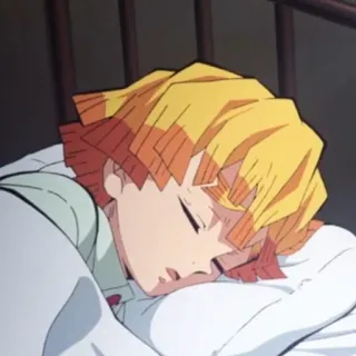 😴 Zenitsu Agatsuma Demon Slayer anime, demon slayer, zenitsu, sleeping, anime character telegram sticker