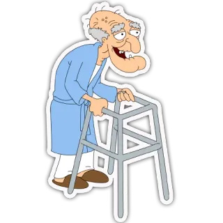 👴 Herbert Family Guy anziano, cartone animato, Family Guy, Herbert, Walker, vecchio telegram sticker