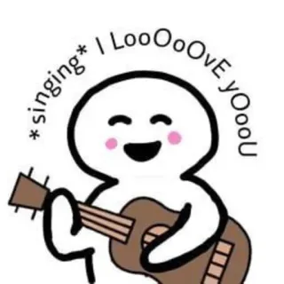 🧺 *singing* I LooOoOvE yOoU miłość, śpiew, gitara, szczęśliwy, słodki telegram sticker