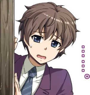 😰 Anime, Manga, effrayé, nerveux, inquiet, personnage telegram sticker