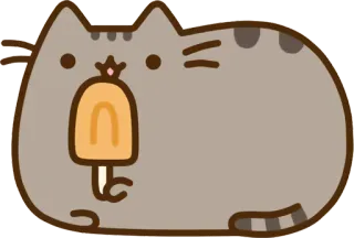 🍦 Pusheen Katze, Pusheen, Eis am Stiel, süß, Cartoon, Sticker telegram sticker