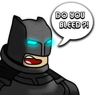 😏 Batman DO YOU BLEED?! แบทแมน, ดีซีคอมมิกส์, ซูเปอร์ฮีโร่, การ์ตูน, ตัดตก telegram sticker