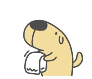😐 chien, serviette, mignon, animal, dessin animé, animal de compagnie, mammifère whatsapp sticker