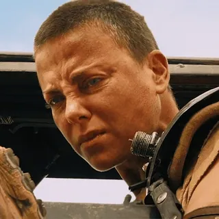 😢 Furiosa Mad Max: Fury Road Mad Max, Furiosa, Charlize Theron, movie, action, post-apocalyptic, warrior whatsapp sticker
