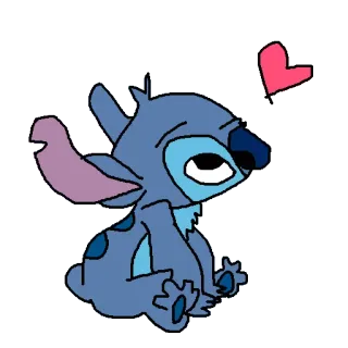 ❤ Stitch Stitch, Disney, Lilo & Stitch, alieno, carino, cuore, cartone animato telegram sticker