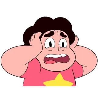 😕 Steven Universe 만화, 캐릭터, 불안, 걱정, 화난 telegram sticker