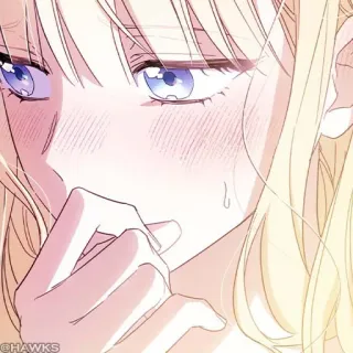 🖤 @HAWKS animé, manga, cheveux blonds, pleurer, rougir telegram sticker