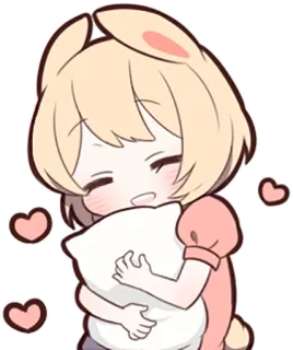 🛏 动漫, 可爱, 卡通, 拥抱, 爱心, 卡哇伊 telegram sticker